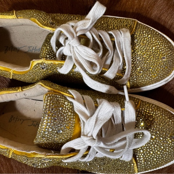 Betsey Johnson Glittering Gold Sneakers - Picture 1 of 2